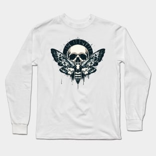 Moth skull horror Long Sleeve T-Shirt